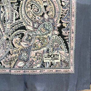 Liberty of London Paisley Silk Scarf - Blue and Pink